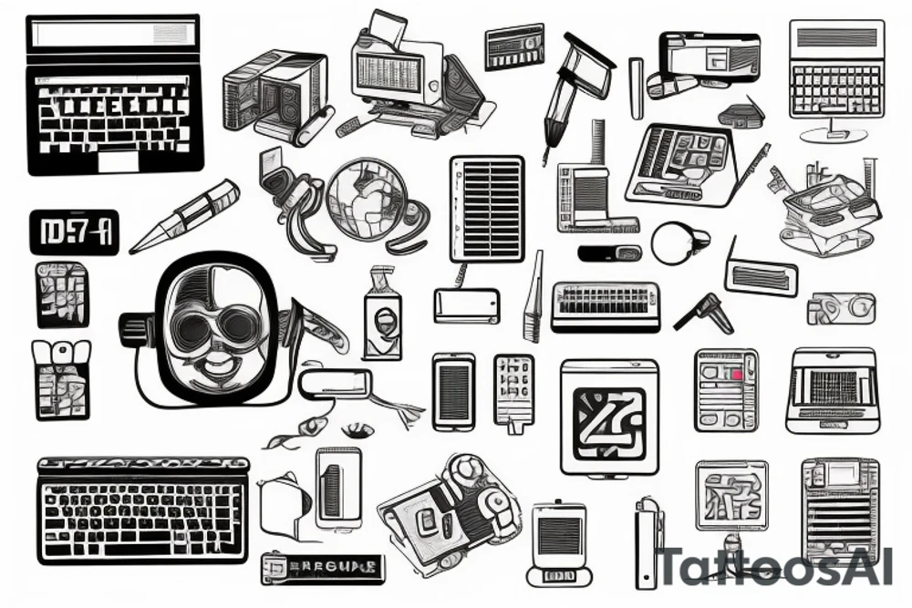 sketched computer science based tattoo tattoo idea