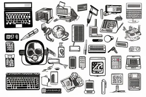 sketched computer science based tattoo tattoo idea