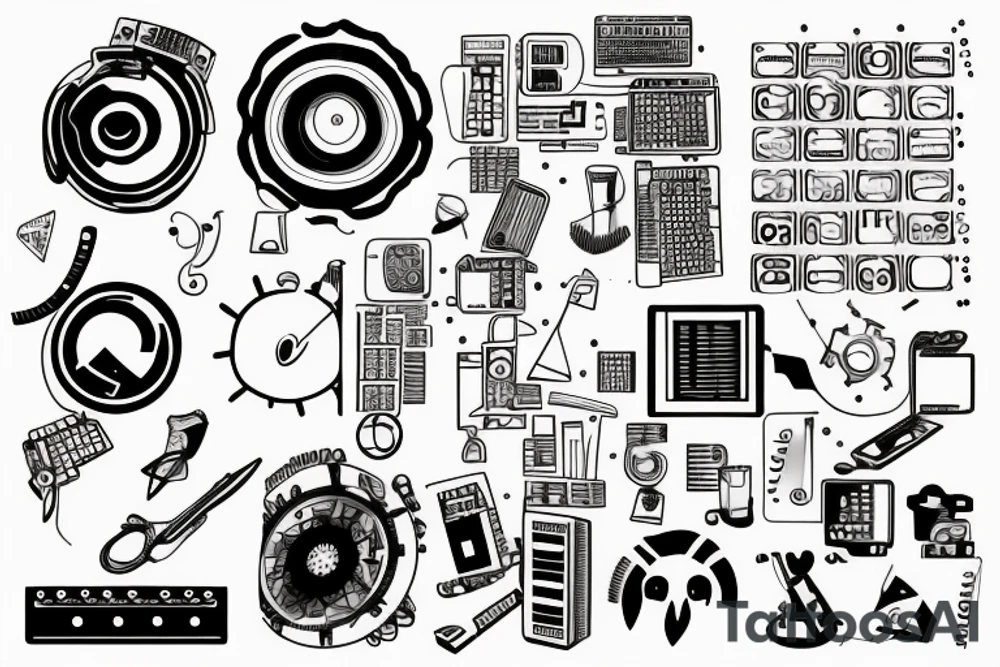 sketched computer science based tattoo tattoo idea