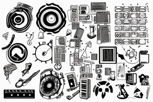 sketched computer science based tattoo tattoo idea