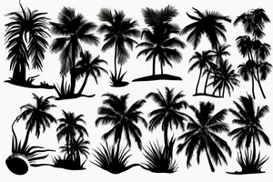 Palm tree shadow with moon tattoo idea