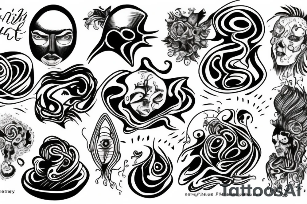 Intentional Thoughts and energy and a mental state which is in a flow state tattoo idea