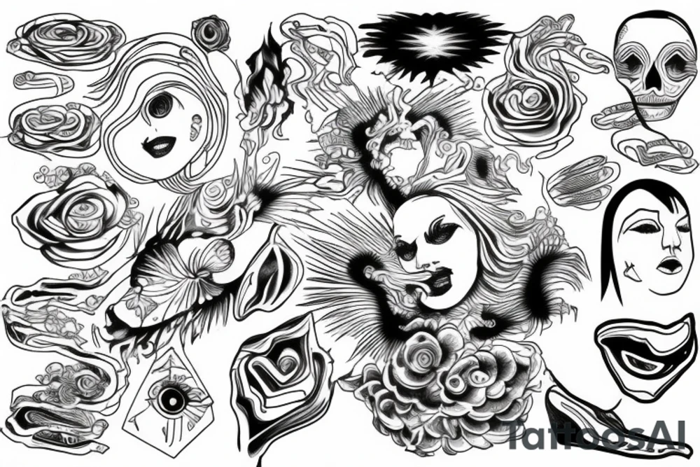 Intentional Thoughts and energy and a mental state which is in a flow state tattoo idea