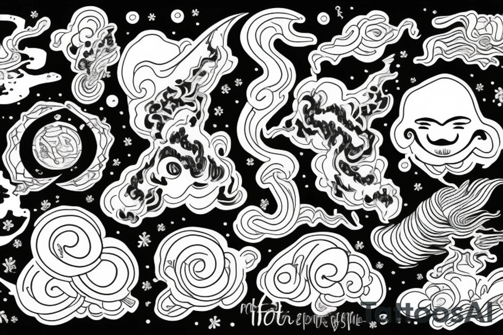 Intentional Thoughts and energy and a mental state which is in a flow state tattoo idea