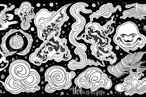 Intentional Thoughts and energy and a mental state which is in a flow state tattoo idea