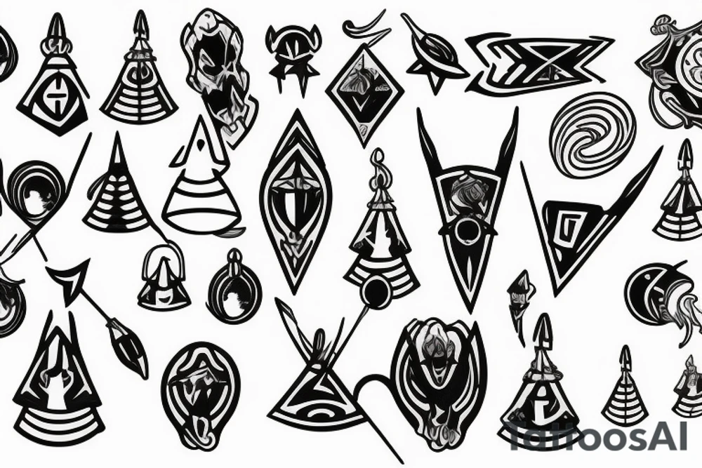 Arrow bells tattoo idea