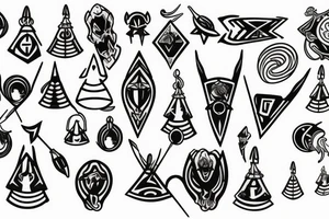 Arrow bells tattoo idea
