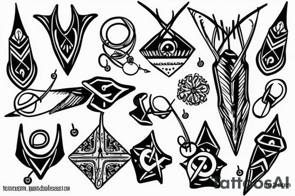 Arrow with bells tattoo idea