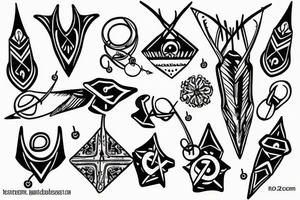 Arrow with bells tattoo idea