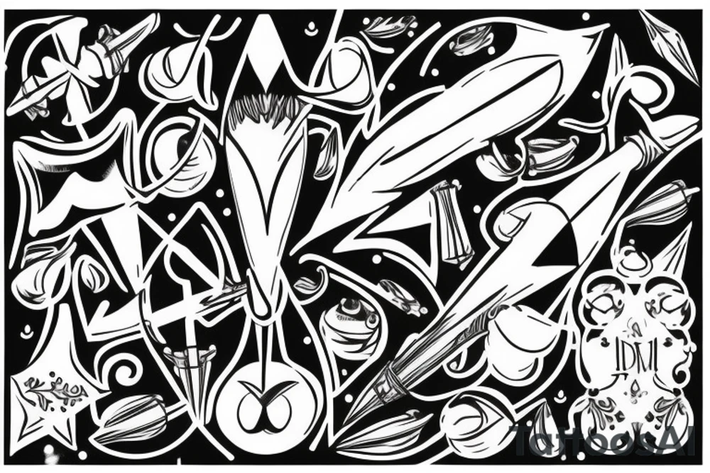 Arrow with bells tattoo idea