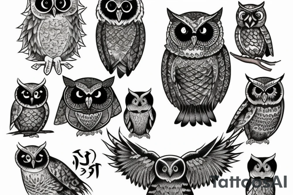 scottish owl tattoo idea