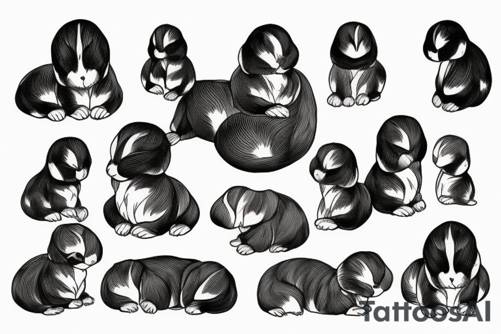 Two holland lop are sleeping tattoo idea