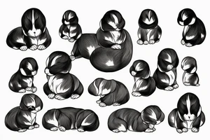 Two holland lop are sleeping tattoo idea