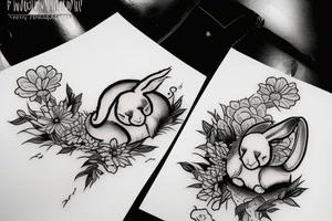 Two holland lop are sleeping tattoo idea