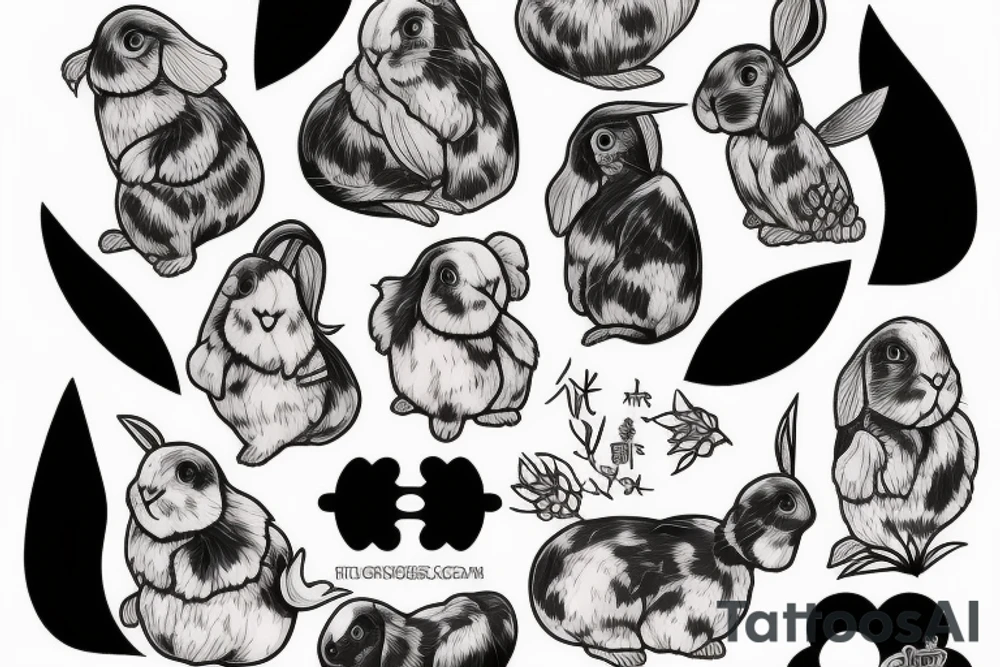 Two holland lop tattoo idea