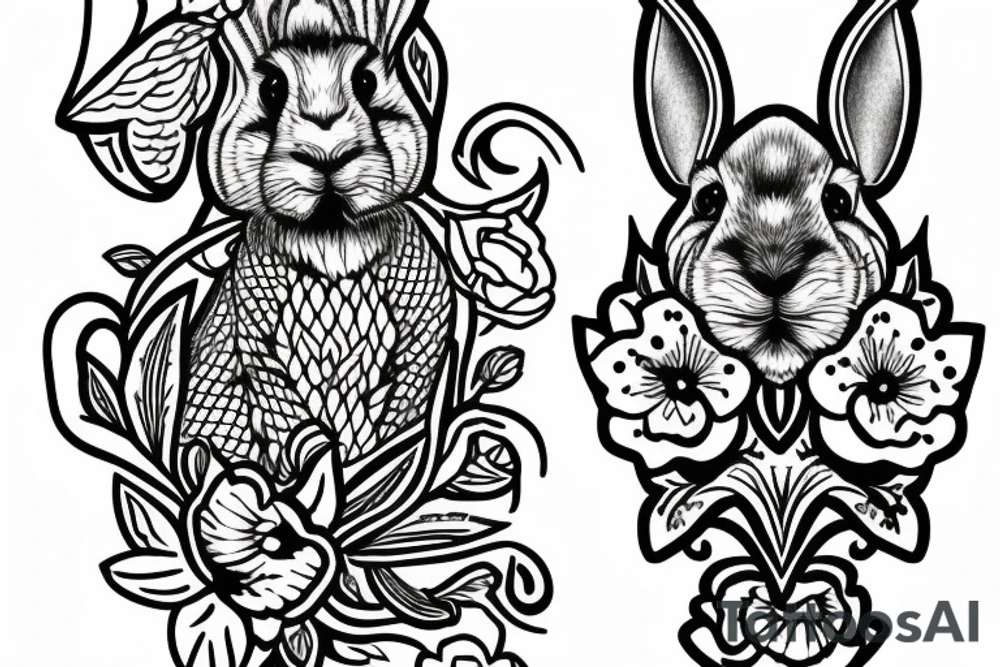 Two holland lop tattoo idea