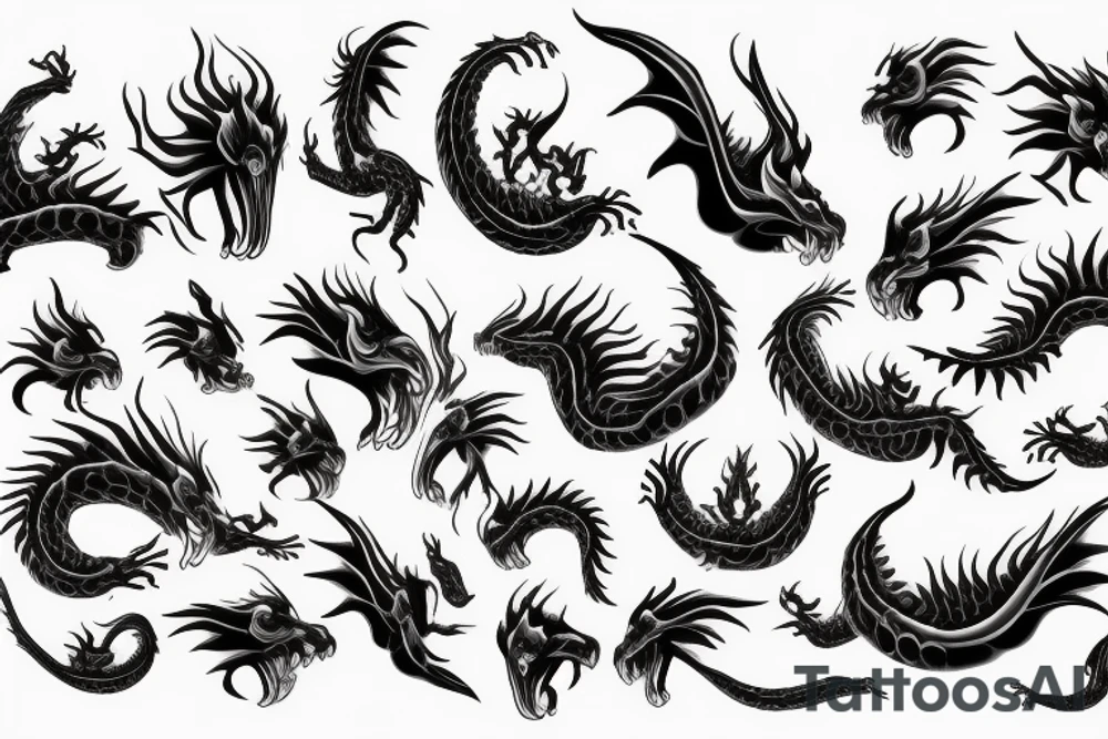 dragon
wave
semicolon tattoo idea