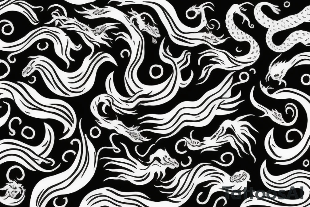 dragon
wave
semicolon tattoo idea