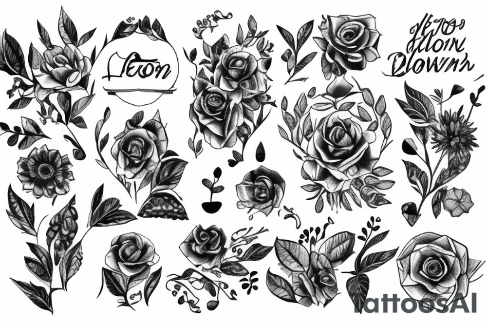 Movie léon drawing Mathilda flower tattoo idea