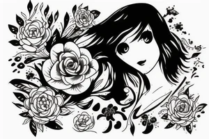 Movie Leon drawing Mathilda flower tattoo idea