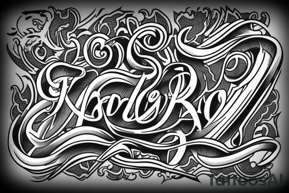 Two names in tesxt tattoo idea