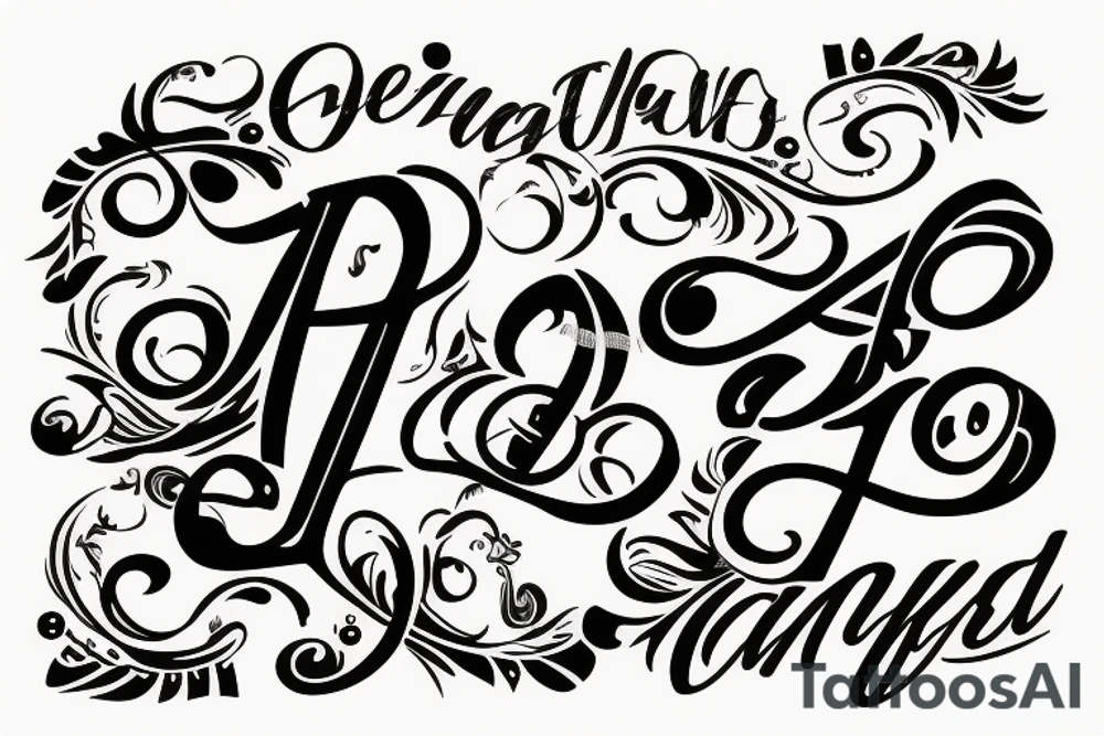 Two names in tesxt tattoo idea