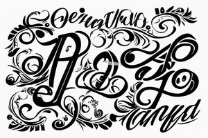 Two names in tesxt tattoo idea