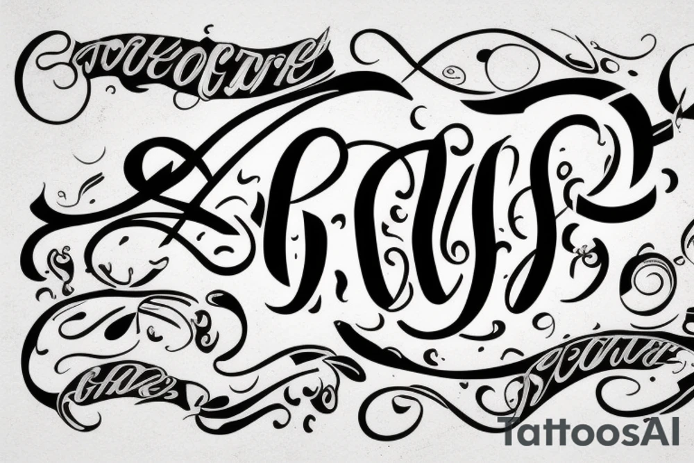 Two names in text tattoo idea