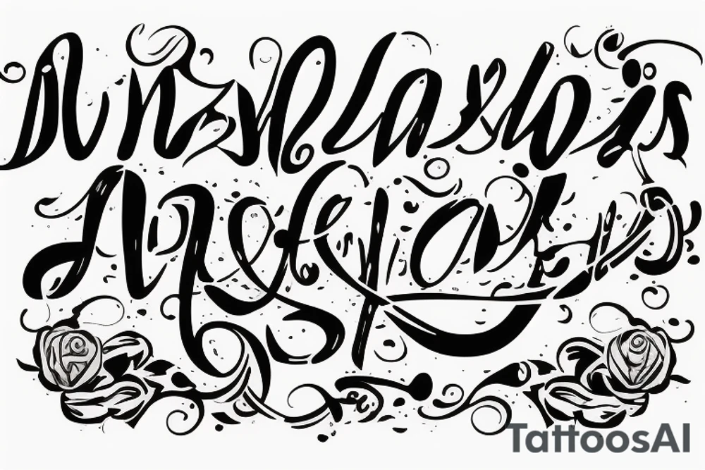 Two names in text tattoo idea