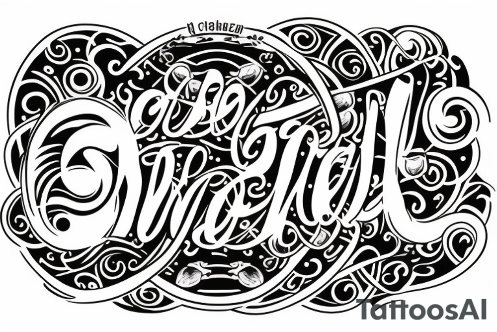 Two names in a circle tattoo idea