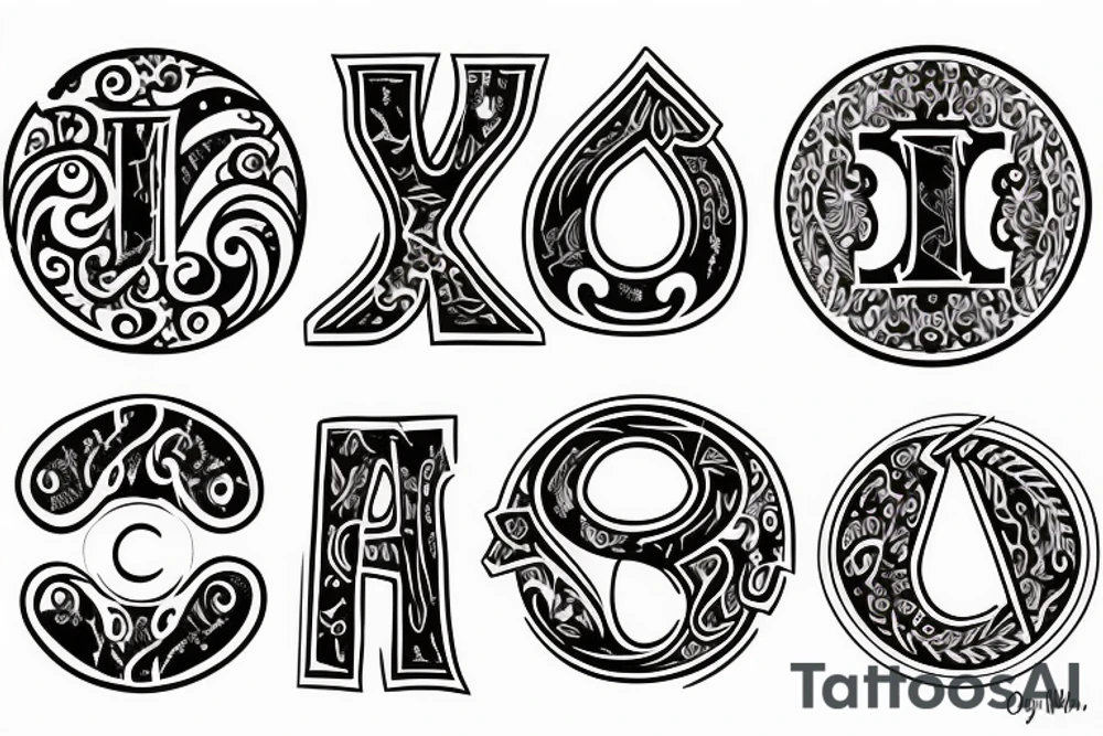 Two names in a circle tattoo idea
