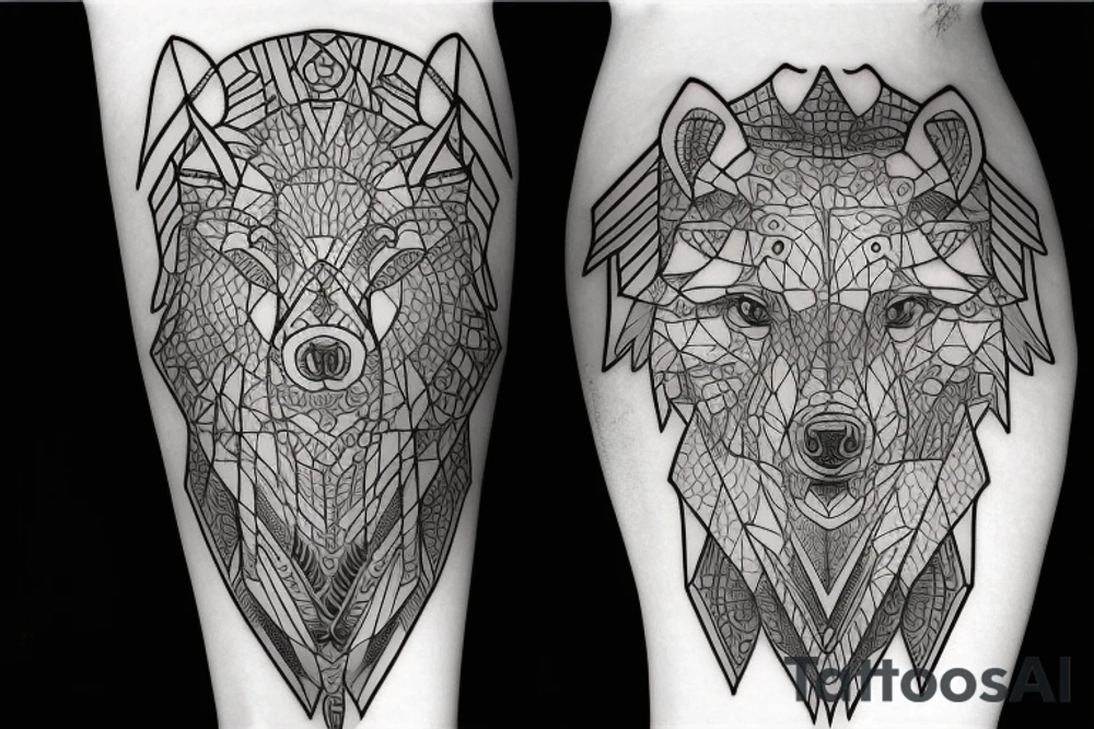 Bear and a sword tattoo idea