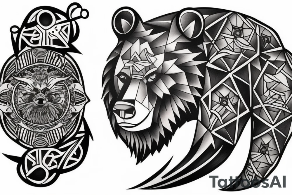 Bear and a sword tattoo idea