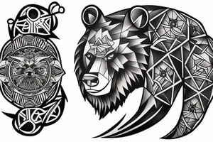 Bear and a sword tattoo idea