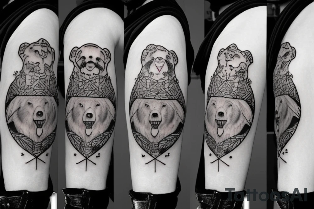 Bear and a sword tattoo idea