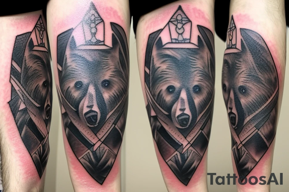 Bear and a sword tattoo idea