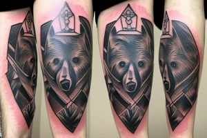 Bear and a sword tattoo idea