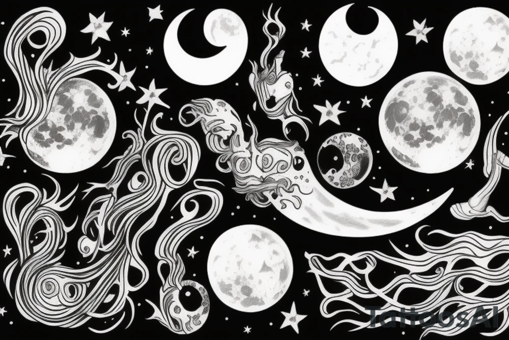 Moon dream tattoo idea