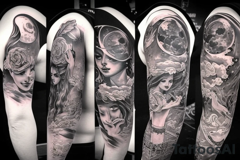 Moon dream tattoo idea