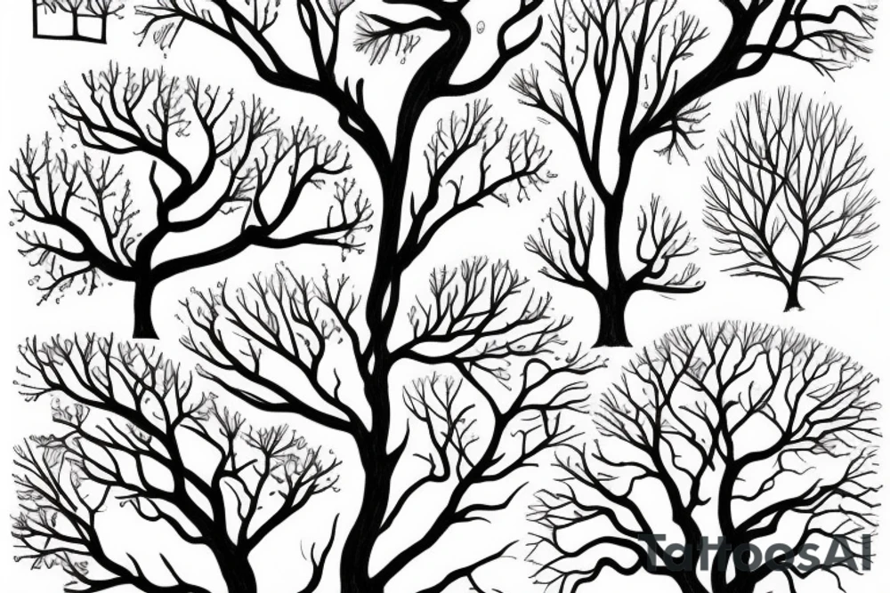 Snowy tree tattoo idea