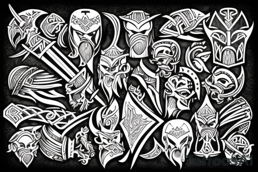 Viking warrior, sleeve tattoo idea