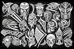 Viking warrior, sleeve tattoo idea