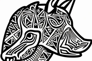 Aztec stylized  Rhino head tattoo idea