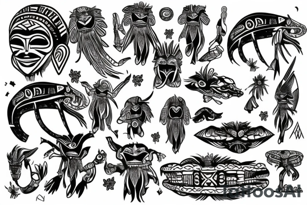 Aztec alien tattoo idea