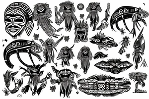 Aztec alien tattoo idea