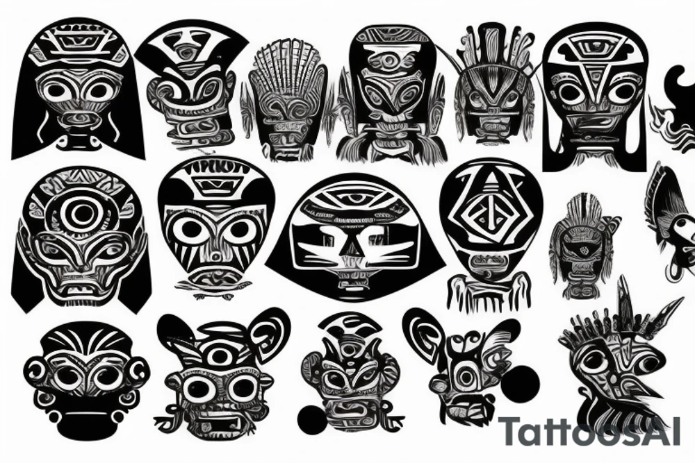 Aztec alien tattoo idea
