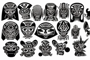 Aztec alien tattoo idea