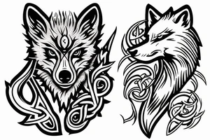Wolf trident tattoo idea