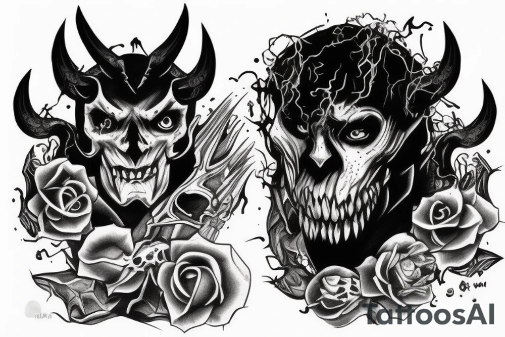 Devil inspired criminal with a dark soul tattoo idea