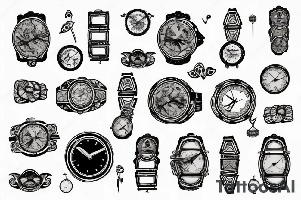 Un barco con un reloj antiguo tattoo idea